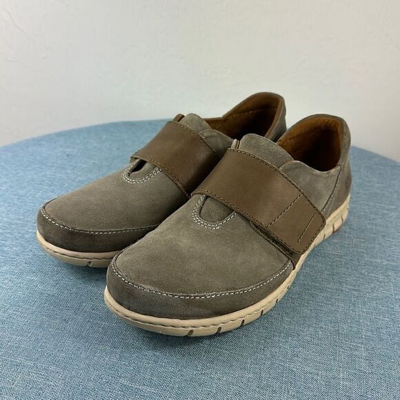 Born Morganite Gray Leather Strap Slip On Shoes Size 9.5 - Picture 1 of 9